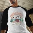 One Happy Dad First Birthday Camping Matching Family Party Men Baseball Raglan Shirt