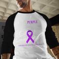 Pancreatic Cancer I Wear Purple In Memory Of My Dad Men Baseball Raglan Shirt