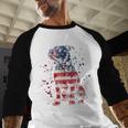 Patriotic Pitbull American Flag 4th Of July Dog Pitbull Dad Men Baseball Raglan Shirt