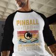 Pinball Dad Like Regular Dad But Cooler Father's Day Men Baseball Raglan Shirt