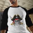 Pirate Papa Skull Family Matching Costume Dad Grandpa Men Men Baseball Raglan Shirt