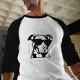 Pitbull Dad Men Pitbull Lover For Dog Dad American Flag Men Baseball Raglan Shirt