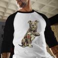 Pitbull I Love Dad Pit Bull Terrier Pettie Dog Owner Father Men Baseball Raglan Shirt