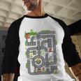 Play Cars On Dad's Back Shirt Kids And Fathers Play Men Baseball Raglan Shirt