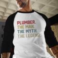 Plumber The Man The Myth The Legend Dad Hero Men Baseball Raglan Shirt