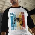 Pregnancy Announcement Dad Level Unlocked New Daddy Father Men Baseball Raglan Shirt