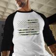 Promoted To Daddy Est 2026 Camo USA Flag New Dad 2026 Men Baseball Raglan Shirt