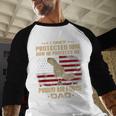 Now He Protects Me USAF Dad Proud Air Force Dad T-Shirt Men Baseball Raglan Shirt