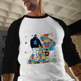 Proud Dad Of The Toughest Boy Autism Awareness Father Autism Men Baseball Raglan Shirt