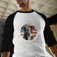 Proud Greyhound Dad American Flag Patriotic Greyhound Dad Men Baseball Raglan Shirt
