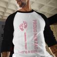 Proud New Dad New Girl Baby First Fathers Day American Flag Men Baseball Raglan Shirt