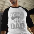 Proud Us Military Dad Father's Day For Dad Grandpa Veteran Men Baseball Raglan Shirt