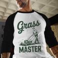 Push Lawn Mower Legend Grass Master Dad Mowing Men Baseball Raglan Shirt