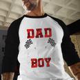Race Car Dad Of The Birthday Boy Racing Family Pit Crew Men Baseball Raglan Shirt