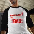 Red Cheer Dad Family Father Cheerleader Squad Men Baseball Raglan Shirt