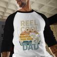 Reel Cool Dad Fathers Day Fishing Outdoors Men Baseball Raglan Shirt