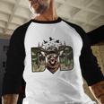 Retro Camo Dad Hunting Camouflage Deer Matching Men Baseball Raglan Shirt