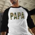 Retro Camo Hunting Papa Old Camo Dad Father’s Day Daddy Men Baseball Raglan Shirt