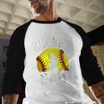 Retro Daddy Bucket Dad Softball Girl Men Baseball Raglan Shirt
