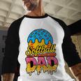 Retro Ice Cream Drip Softball Dad Game Day Dad Father's Day Men Baseball Raglan Shirt