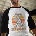 Retro Miniature Schnauzer Dad Vintage Dog Lovers Men Baseball Raglan Shirt