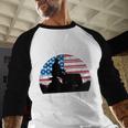 We Ride At Dawn Lawnmower Lawn Mowing Dad Vintage Men Men Baseball Raglan Shirt