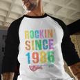 Rockin' Since 1986 Vintage Rockstar 40th Birthday Mom Dad 40 Men Baseball Raglan Shirt