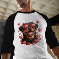Rottweiler Heart Glasses Cute Rottie Dog Lover Mom Dad Kids Men Baseball Raglan Shirt