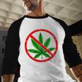 Say No Cannabis Anti-Marijuana Retro Weed Parent Dad Mom Men Baseball Raglan Shirt