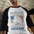 Semi Truck Driver Trucker Daddy Husband US American Flag Men Baseball Raglan Shirt