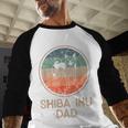 Shiba Inu Dog Vintage Shiba Inu Dad Men Women Men Baseball Raglan Shirt
