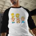 The Simpsons Father's Day Bart Lisa Maggie Dad Birthday Men Baseball Raglan Shirt