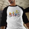 The Simpsons Father's Day Homer And Kids Bike Ride With Dad Men Baseball Raglan Shirt