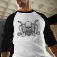 Skeleton Truck Driver Big Trucking Trucker Dad Men Baseball Raglan Shirt
