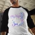 My Son Lives In Heaven Memorial Quotes Love Mom Dad Matching Men Baseball Raglan Shirt