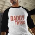 Soon To Be Dad Twins Fatherhood Pregnancy Announcement New D Men Baseball Raglan Shirt