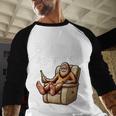 Sorry Got Plans Bigfoot Dad Humor Sasquatch Sayings Men Baseball Raglan Shirt