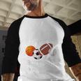 Sports Dad Of The Birthday Baller Sports Family Party Men Baseball Raglan Shirt