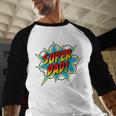 Super Dad Comic Book Superhero Father's Day Men Baseball Raglan Shirt