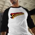 Super Dad Superdad Superhero Dad Men Baseball Raglan Shirt