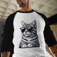 Tabby Daddy Cat Dad Graphic Grey Tabby Cat Lover Men Baseball Raglan Shirt