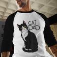 Tuxedo Cat Dad Cat Dad Tuxedo Cat Dad Men Baseball Raglan Shirt