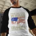 I Have Two Titles Veteran And Grandpa Dad Papa Grandpa Men Baseball Raglan Shirt