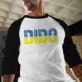 Ukrainian Dido Grandfather Dad Ukraine Flag Distressed Men Baseball Raglan Shirt