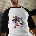 Unicorn Dad Girl Birthday Party Clothing Papacorn Men Baseball Raglan Shirt