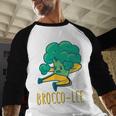 Vegetable Word Game Dad Joke Brocco-Lee Broccoli Men Baseball Raglan Shirt