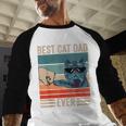 Vintage Best Cat Dad Ever Bump Fist Father's Day Cat Daddy Men Baseball Raglan Shirt