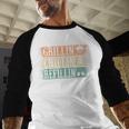 Vintage Grill Dad Grilling Chilling Refilling Men Baseball Raglan Shirt