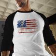 Vintage Gymnastics Dad American USA Flag Sports Men Baseball Raglan Shirt