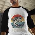 Vintage I'd Rather Be Fishing Graphic Bass Dad Boy Men Men Baseball Raglan Shirt